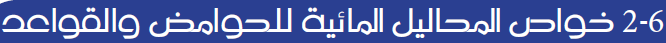 خواص المحاليل المائية للحوامض والقواعد