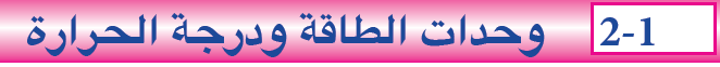 وحدات الطاقة ودرجة الحرارة