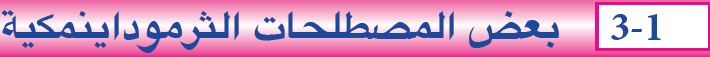 بعض المصطلحات الثرموداينمكية