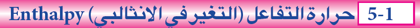  1-5 حرارة التفاعل (التغير في الانثالبي)