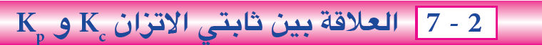 العلاقة بين ثابتي الاتزان kc و kp