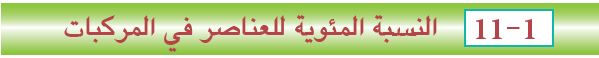  النسبة المئوية للعنصر في المركب